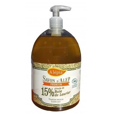 Alépia – Premium - Flydende Aleppo Sæbe – 15% Laurbærolie - 500ml Alépia