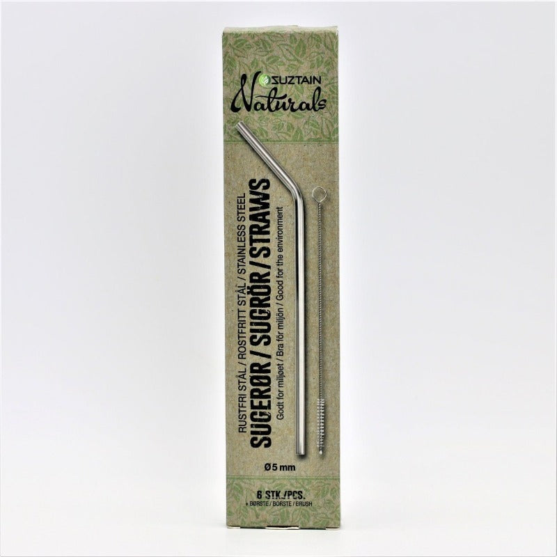 Suztain Naturals - Sugerør af stål 5mm - 6 stk Suztain