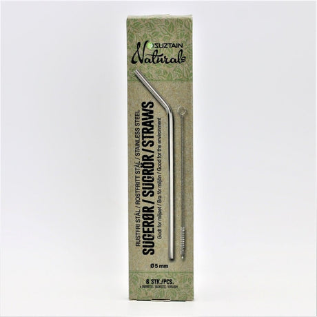 Suztain Naturals - Sugerør af stål 5mm - 6 stk Suztain