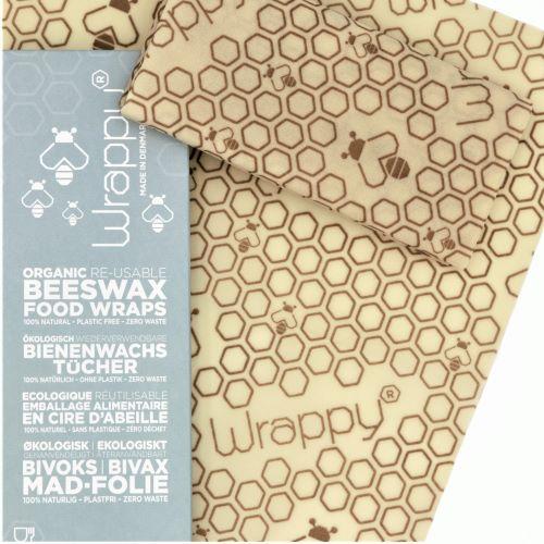 Wrappy bivoks genbrugelig madindpakning, 2 store ark Wrappy