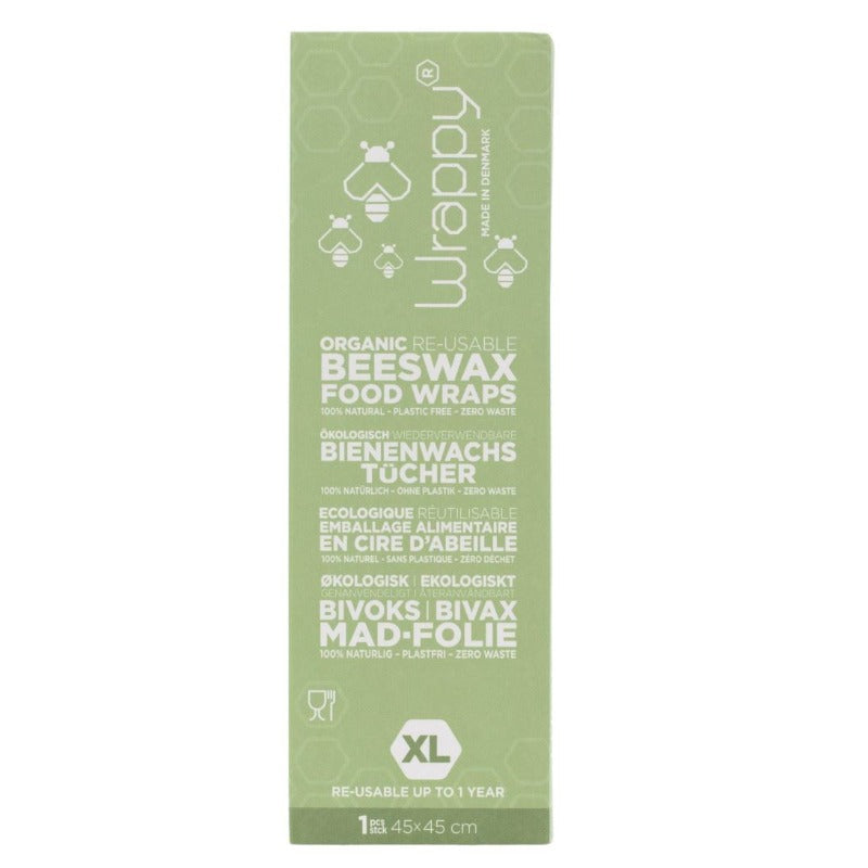 Wrappy bivoks genbrugelig madindpakning, 1 XL ark til brød Wrappy
