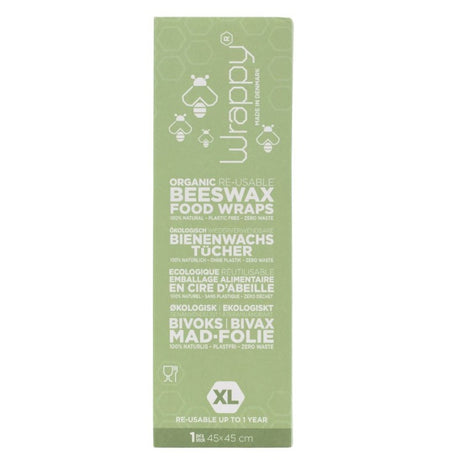 Wrappy bivoks genbrugelig madindpakning, 1 XL ark til brød Wrappy