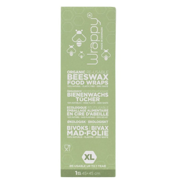 Wrappy bivoks genbrugelig madindpakning, 1 XL ark til brød Wrappy
