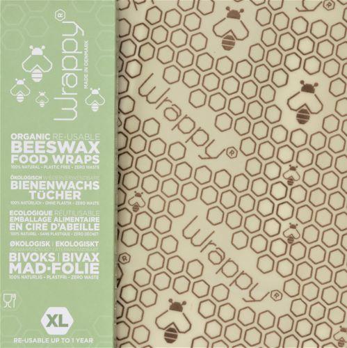 Wrappy bivoks genbrugelig madindpakning, 1 XL ark til brød Wrappy