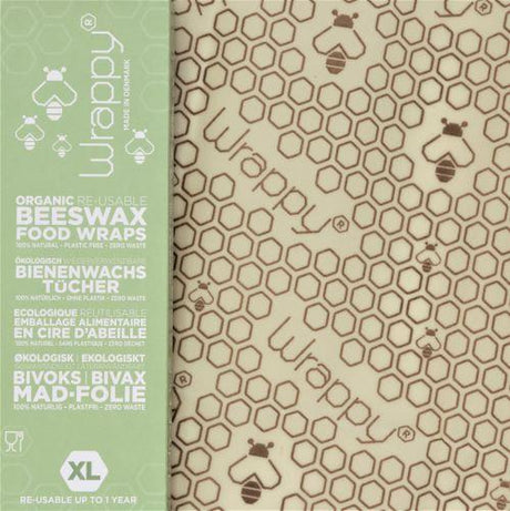 Wrappy bivoks genbrugelig madindpakning, 1 XL ark til brød Wrappy