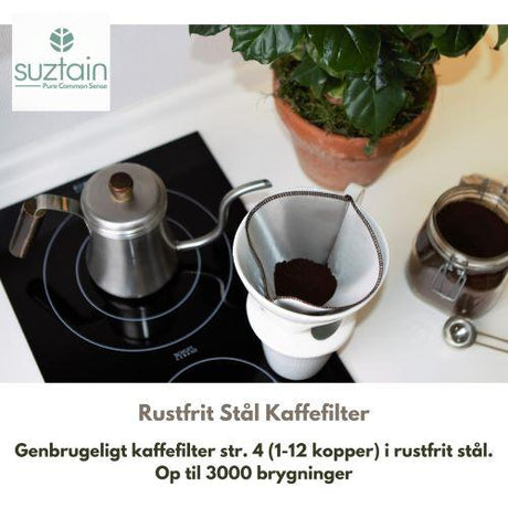 GreenGenius - Kaffefilter Str. 4 af rustfrit stål GreenGenius