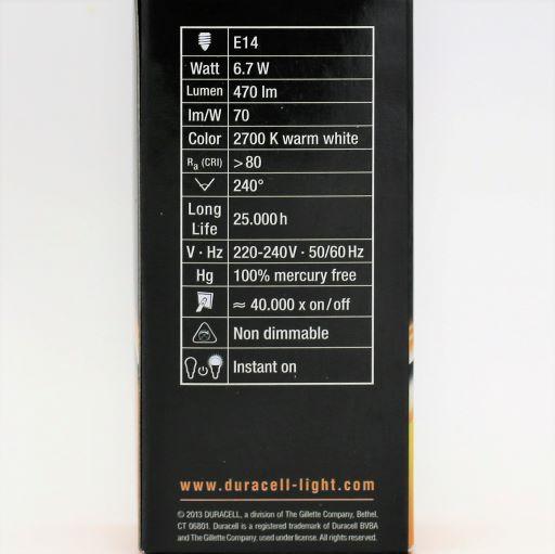 Duracell LED Krone pære E14 470Lm Duracell