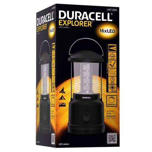 Duracell Explorer - LED Lanterne - Camping lygte 280Lm - Dæmpbar Duracell 