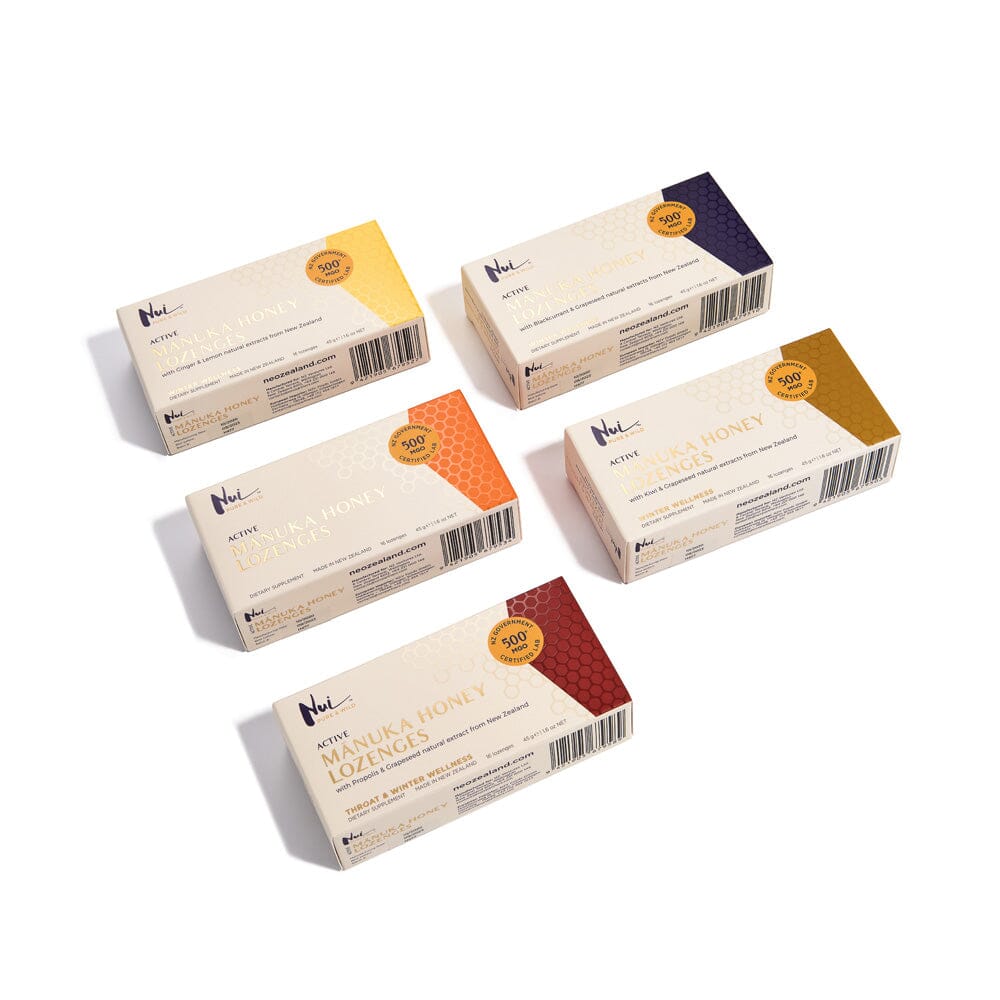 NUI Sugetabletter MGO 500+ 16 STK - Ingefær & Citron