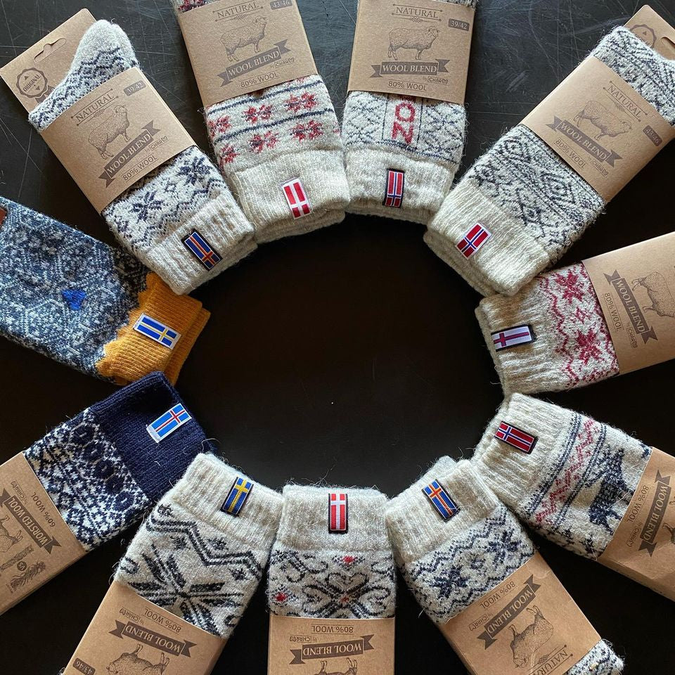 Ragsokker Nr 22 - M/Dansk flag af 80% uld