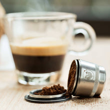 Indlæs billede til gallerivisning 2 Genanvendelig kaffekapsel i stål – til Nespresso
