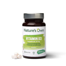 Load image into Gallery viewer, Nature&#39;s Own Vitamin D3 vegan udvundet af lavekstrakt (60 stk)
