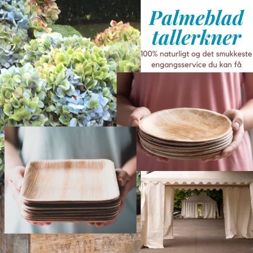 Naturesse - Kvadratisk tallerken af palmeblade - 16 x 16 cm Naturesse