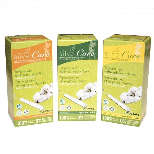 Silvercare by Suztain - Tampon med hylster - 14 stk - Super Plus Silvercare
