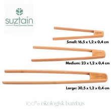 Load image into Gallery viewer, Suztain - Økologisk bambus stegepincetter - 3 størrelser
