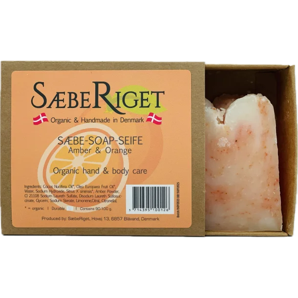 SæbeRiget Sæbebar - Rav og Appelsin - 100 gram