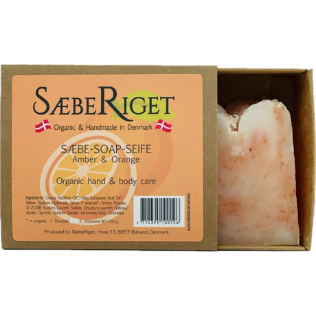 SæbeRiget Sæbebar - Rav og Appelsin - 100 gram