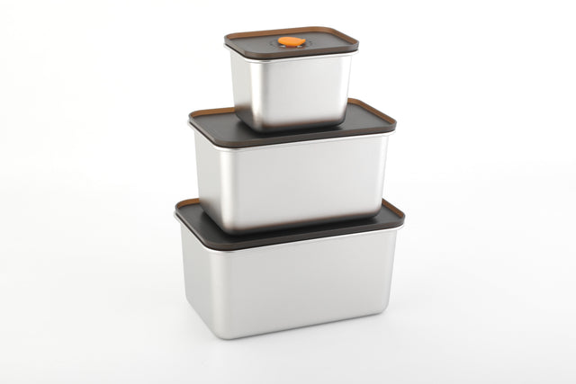 ECOTHERM opbevaringsbokse i rustfrit stål – 3 stk. 400 ml, 1.000 ml og 1.250 ml