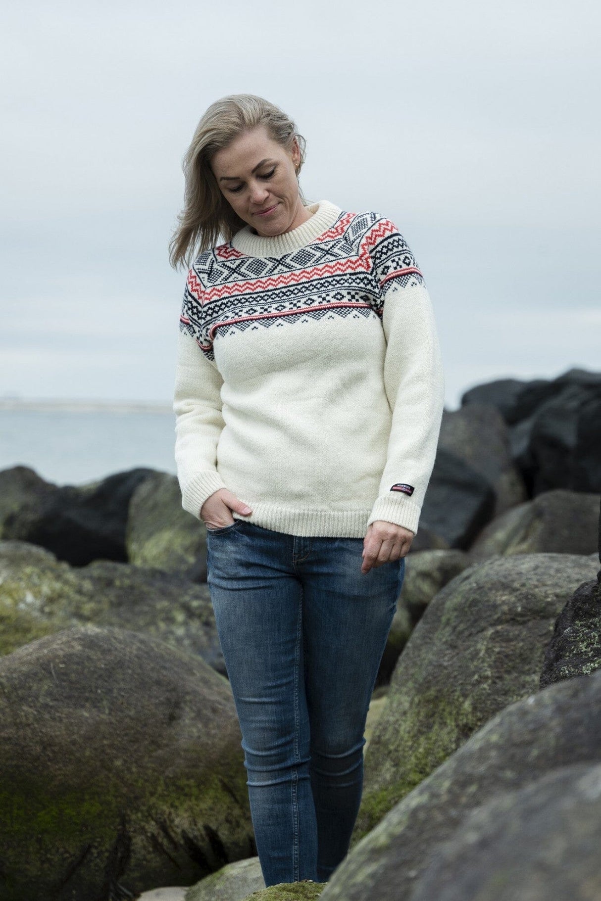 Norsk sweater Ikon fra Norwool af 100% ren uld - Hvid