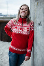 Indlæs billede til gallerivisning Norsk strik sweater i klassisk Setedals design i 100% uld

