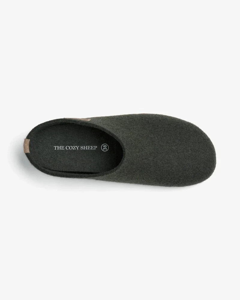 The Cozy Sheep Tøffel med gummisål – The Forrest Green