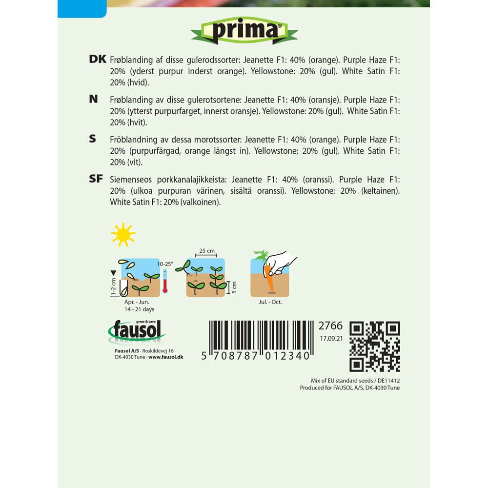 PRIMA® Gulerod, Sommer-, blanding