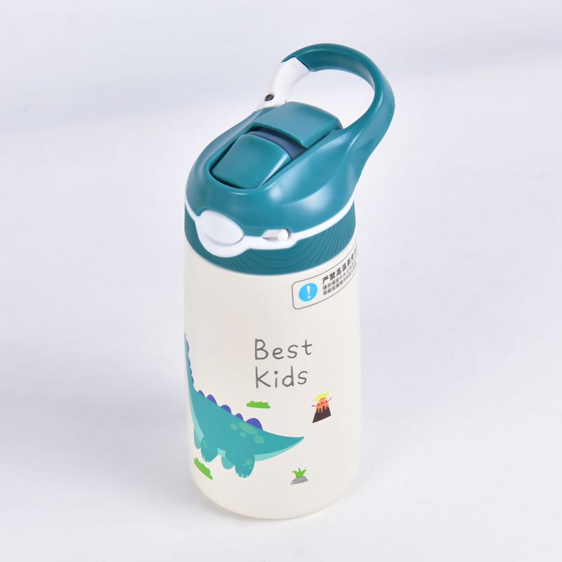 Børne Drikkedunk med Sugerør 400 ML - Grøn