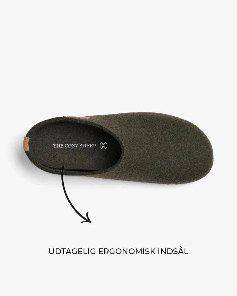 The Cozy Sheep Tøffel med skindsål – The Forrest Green