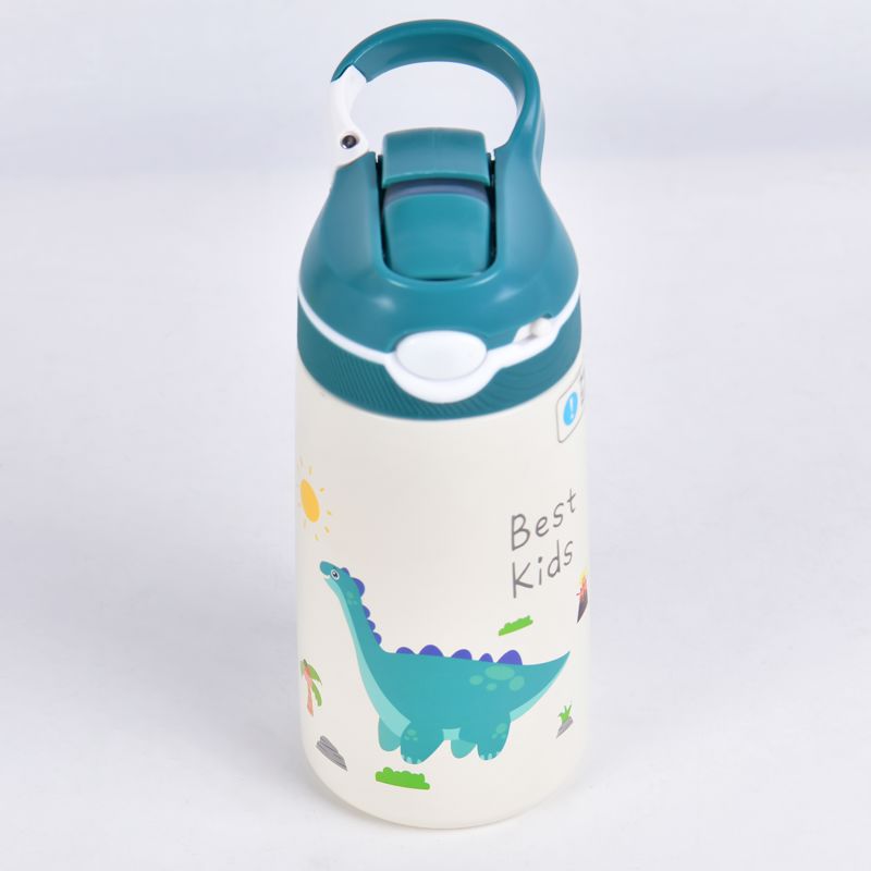 Børne Drikkedunk med Sugerør 400 ML - Grøn