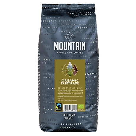 Mountain Økologisk Fairtrade KRAV Hele Kaffebønner 1 KG