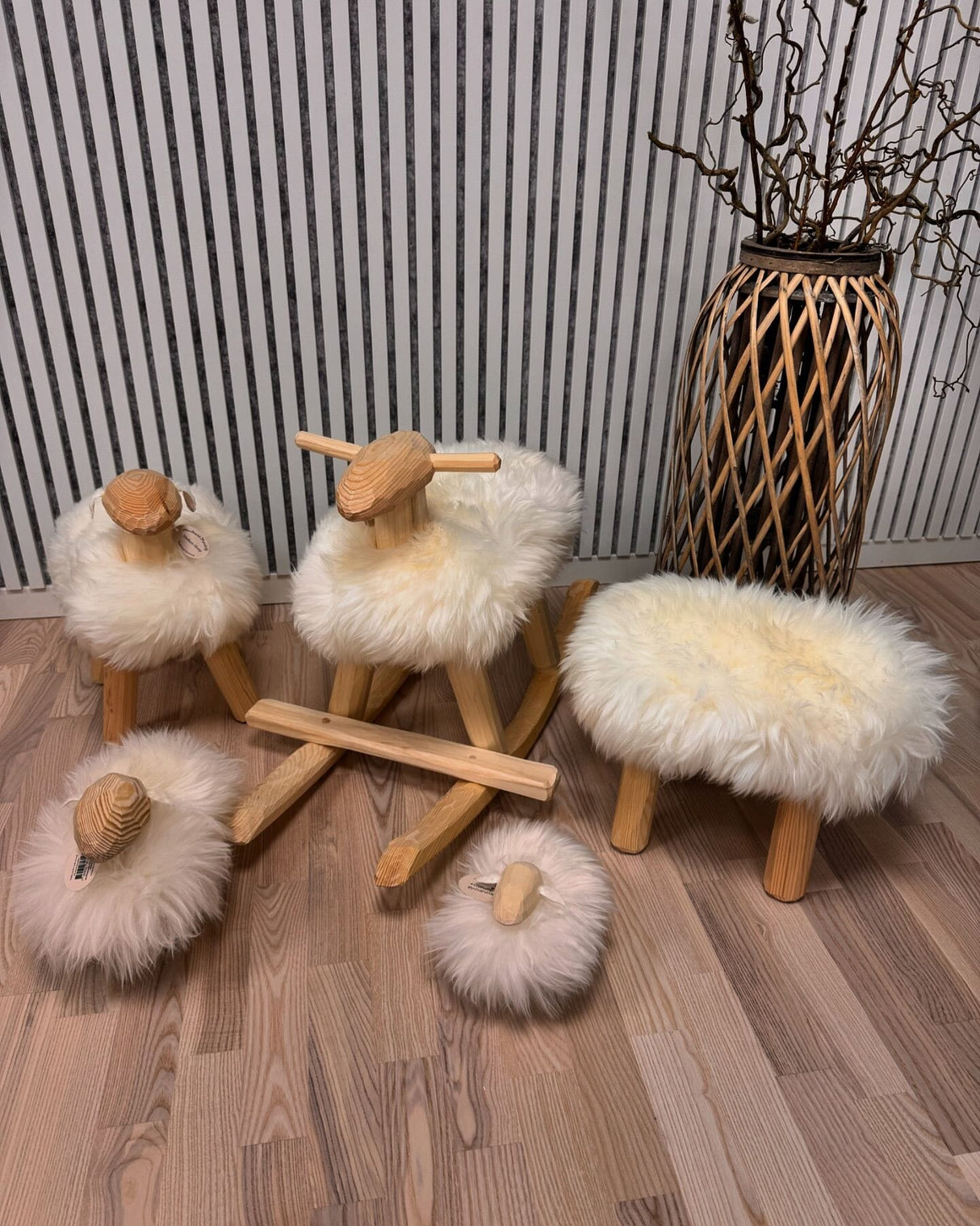 Lille får håndlavet med ægte sheepskin