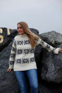 Hvid islandsk Sweater 100% uld