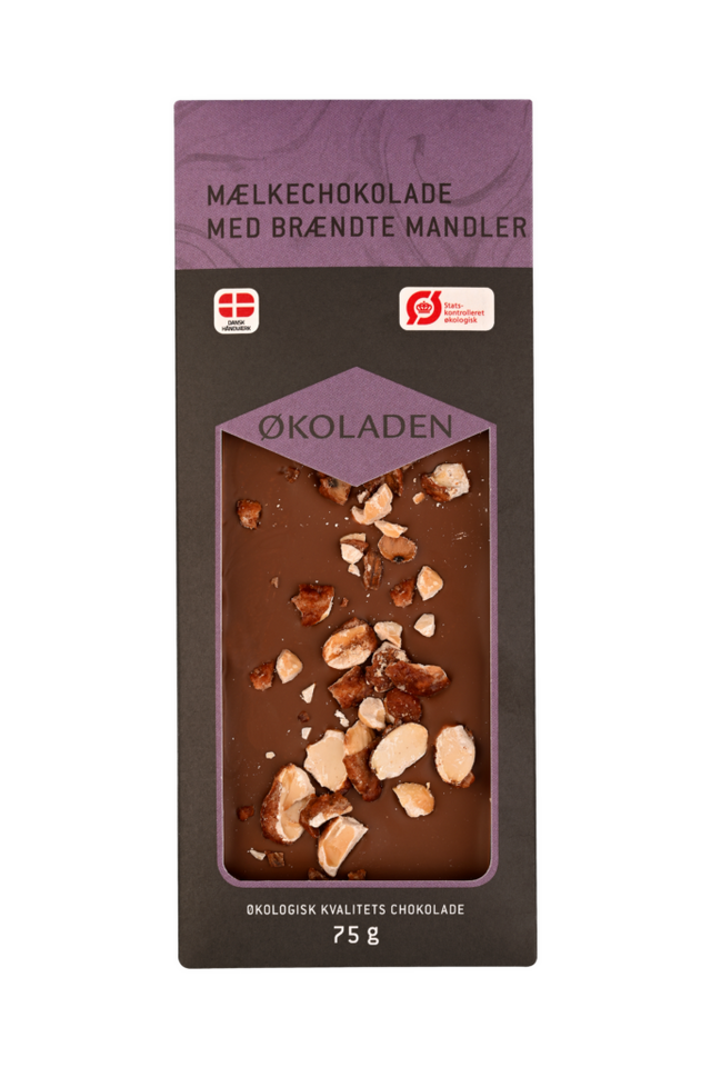 Mælkechokolade med Brændte Mandler 75g