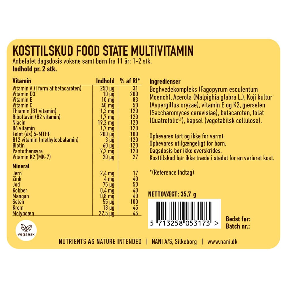 Nani Food state, Multivitamin, 60 stk