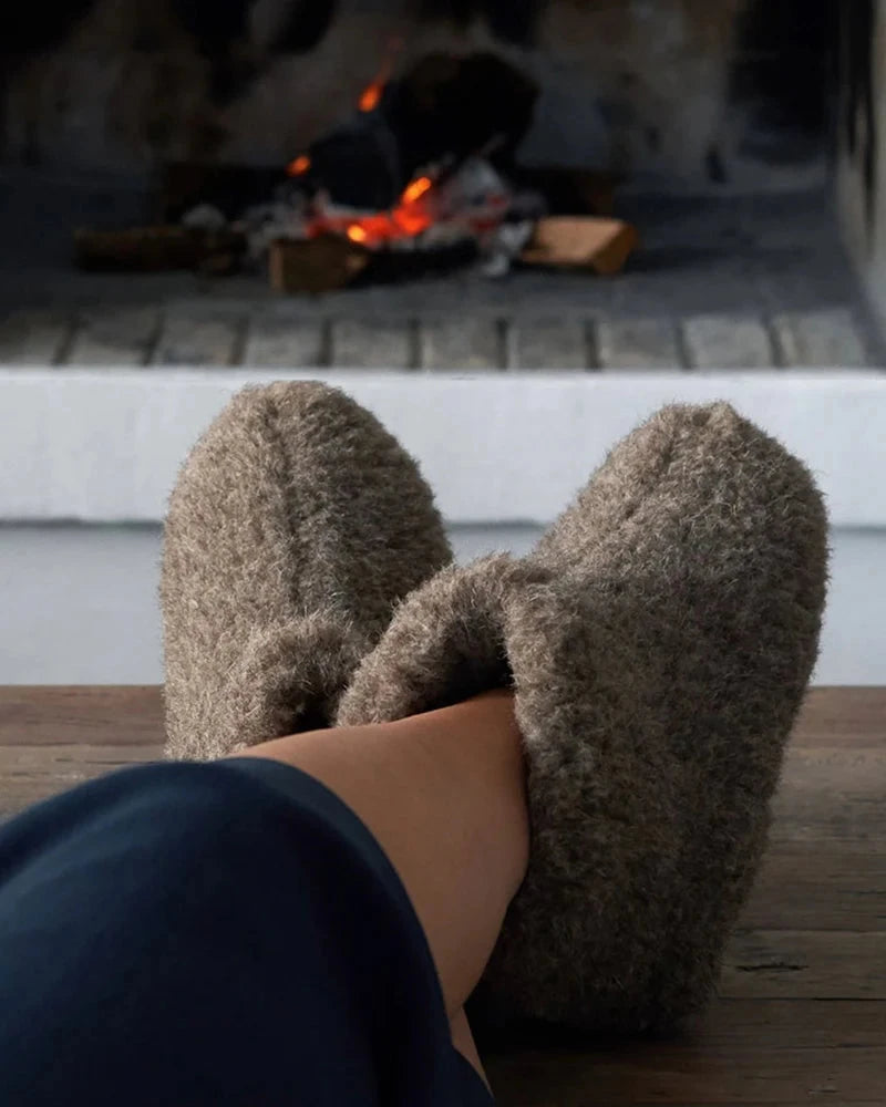 The Cozy Sheep Uldhjemmesko – Mørkegrå (Høj model)