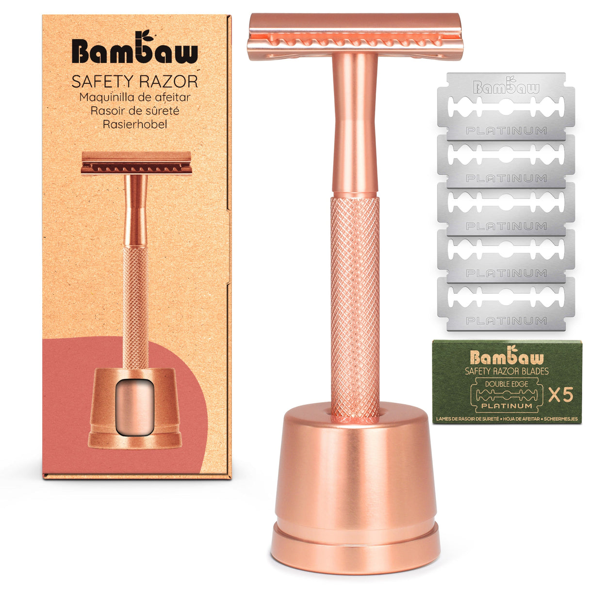 Bambaw Barberskraber Safety Razor Med Holder - Rose Gold