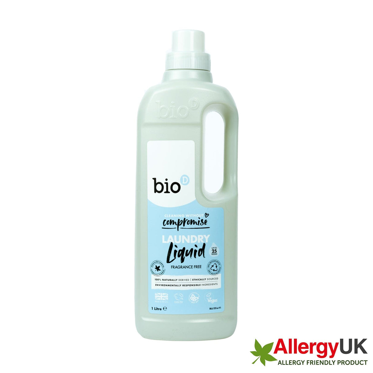 BIO-D miljøvenligt flydende vaskemiddel uden duft, 1 liter
