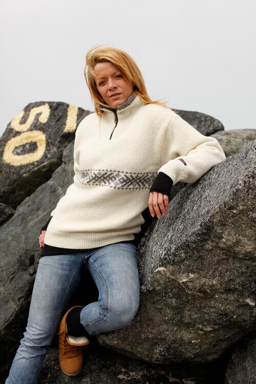 Norsk windstopper sweater - Hvid