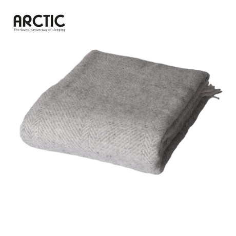 Arctic Uldplaid Herringbone - Light Grey