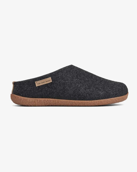 The Cozy Sheep Tøffel med gummisål – Mørkegrå