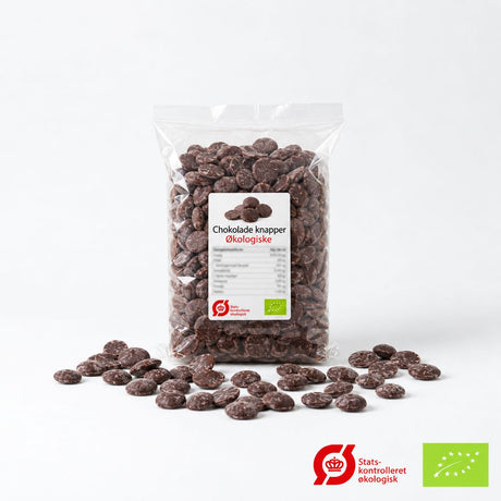 Suztain Økologiske Chokoladeknapper Mørk 70% - 1000 Gram