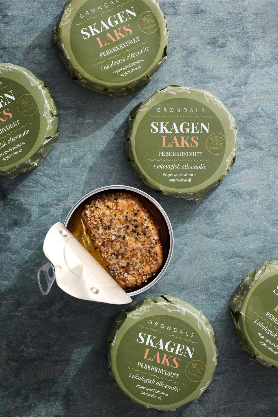 Grøndals Peberkrydret laks i økologisk olivenolie