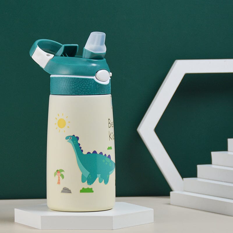 Børne Drikkedunk med Sugerør 400 ML - Grøn