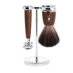 Mühle barbersæt med DE-skraber, Fibre Barberkost og Holder, Rytmo, Ask Suztain A/S