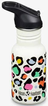 Klean Kanteen Drikkedunk Børn 355ml Sports Cap Med Sugerør - Leopard Print