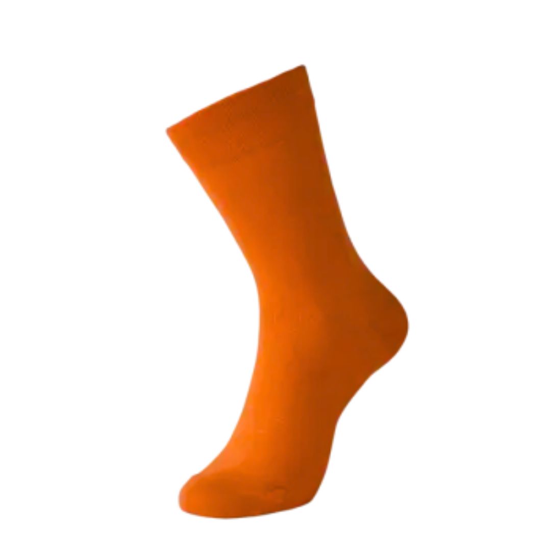 Økologiske Ensfarvede Bambus Strømper Dame - Orange - Størrelse 36-40