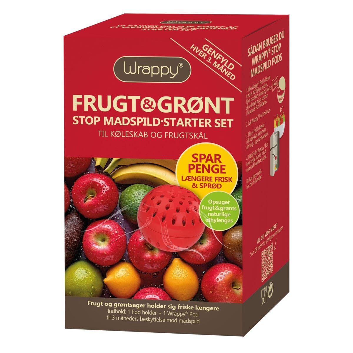 Wrappy Stop Madspild - Pod Starter Sæt, den geniale løsning på frugt og grønt madspild