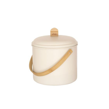 Kompostspand i rustfrit stål med lugtfilter – 7 L - Cream