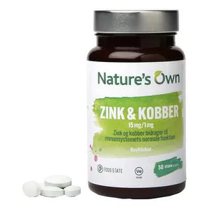 Nature's Own Zink & Kobber - 50 kapsler