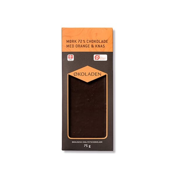 Økoladen Mørk Chokolade - Orange & Knas 75g